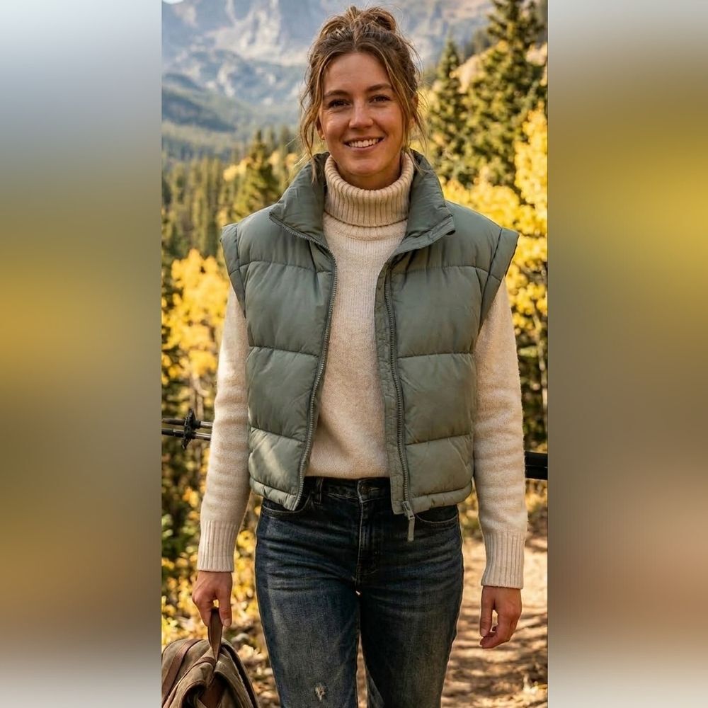 FP Movement by Free People In A Bubble Sage Green Puffer Vest